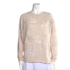 IRO DESTROYED SWEATSHIRT/ TOP IN DUSTY ROSE SZ S